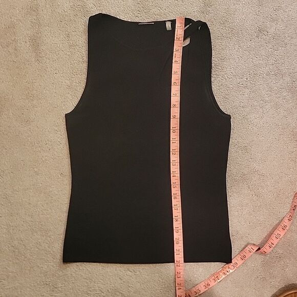 Elie Tahari black cutout tank top sz med - Picture 4 of 7